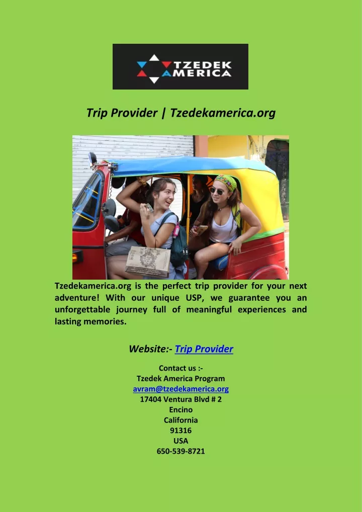 trip provider tzedekamerica org