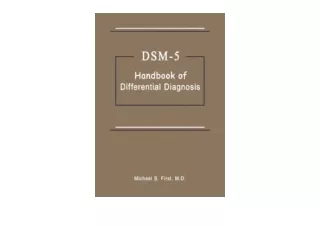 Ebook download DSM 5 Handbook of Differential Diagnosis by Michael B First MD fu
