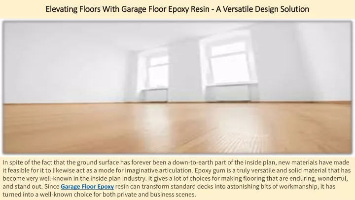 elevating floors with garage floor epoxy resin a versatile design solution