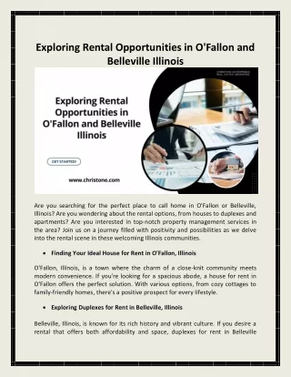 Exploring Rental Opportunities in O'Fallon and Belleville Illinois