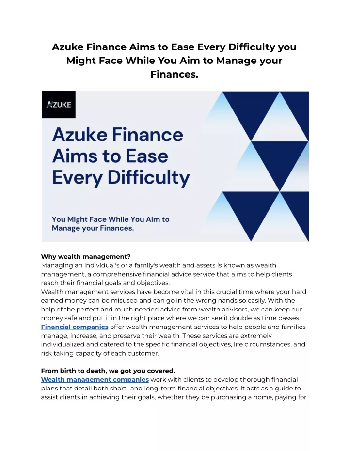 azuke finance aims to ease every difficulty