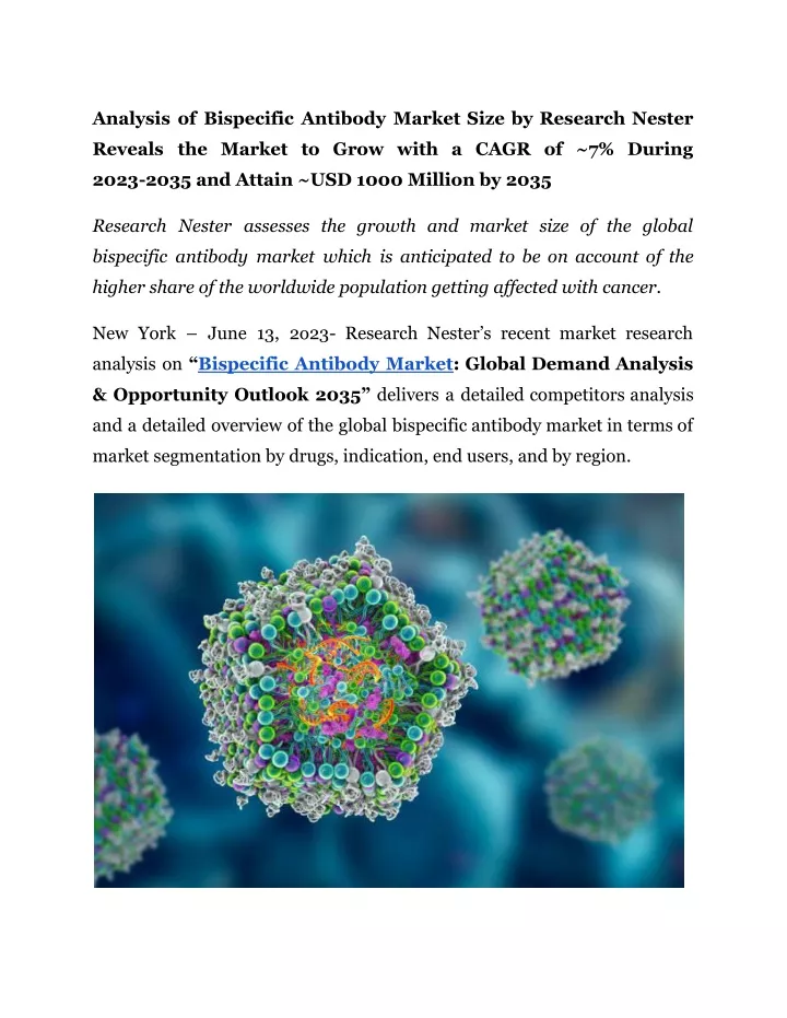 analysis of bispecific antibody market size