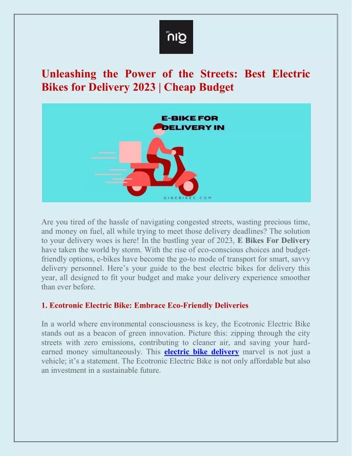 unleashing the power of the streets best electric