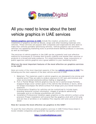 All you need to know about the best vehicle graphics in UAE services