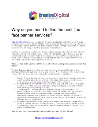 Why do you need to find the best flex face banner services