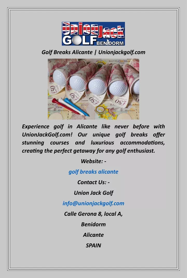 golf breaks alicante unionjackgolf com