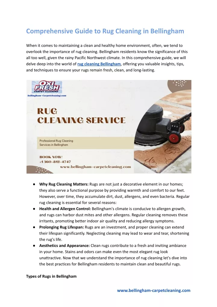 comprehensive guide to rug cleaning in bellingham