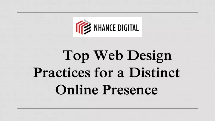 top web design practices for a distinct online