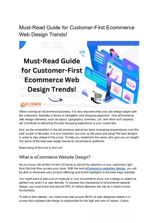 must read guide for customer first ecommerce