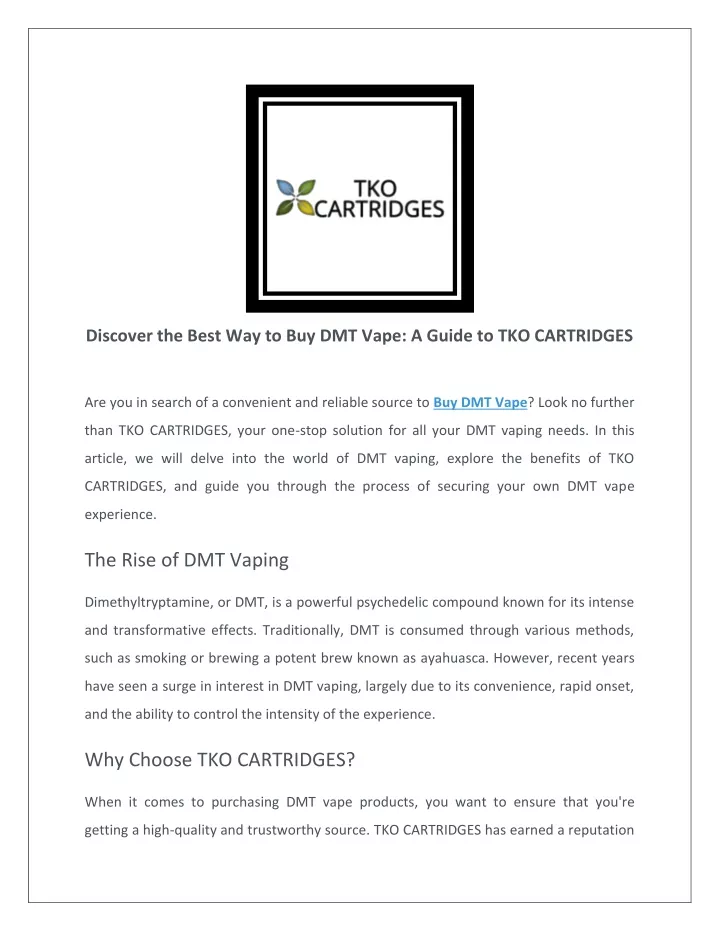 discover the best way to buy dmt vape a guide
