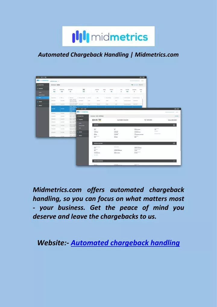automated chargeback handling midmetrics com