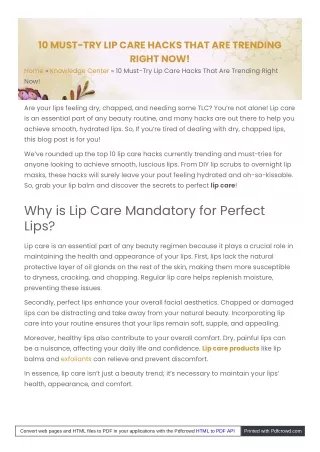 Lip Care Tips: How to Keep Your Lips Soft and Healthy