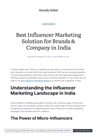 Best Influencer Marketing Solution for Brands & Company in India