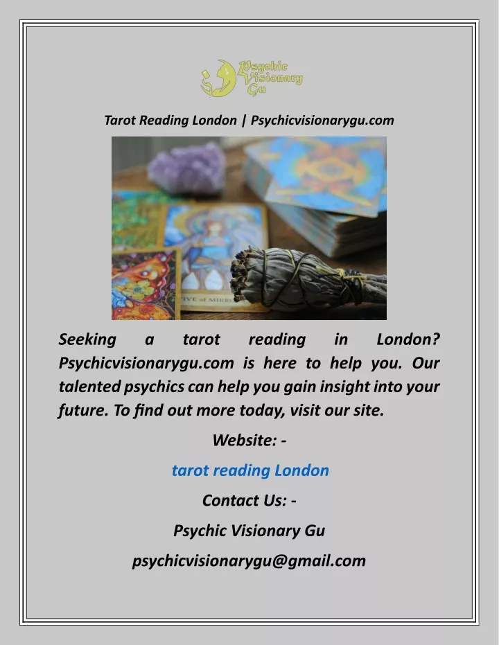 tarot reading london psychicvisionarygu com