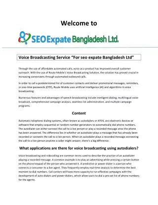 Voice Broadcasting Service