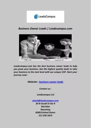 Business Owner Leads   Leadscampus com