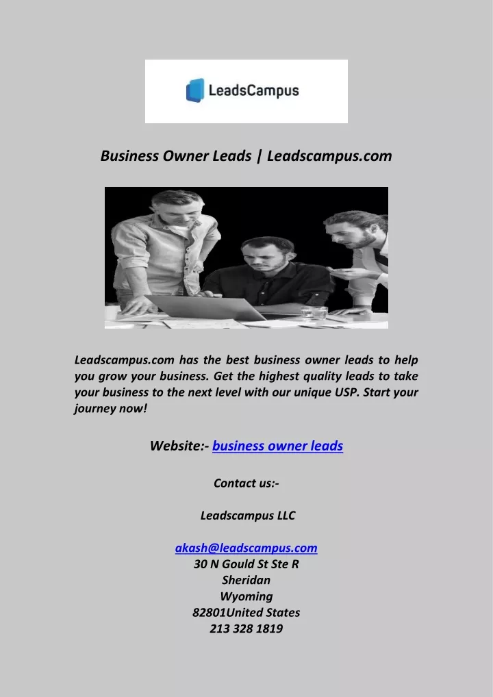 business owner leads leadscampus com