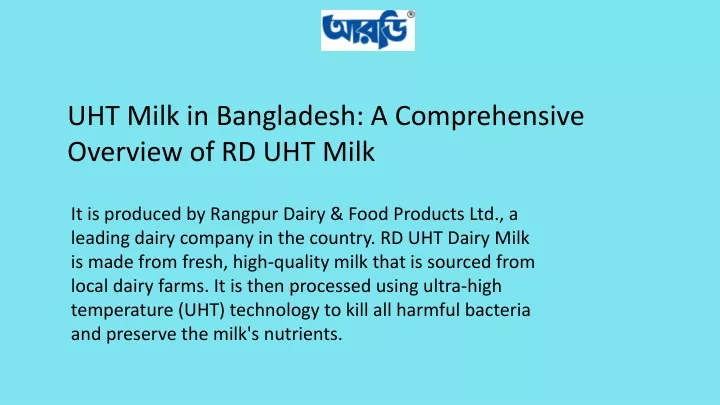 uht milk in bangladesh a comprehensive overview