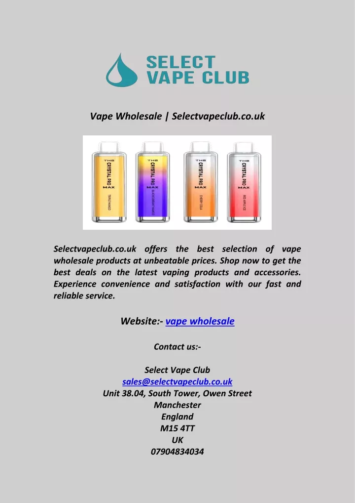 vape wholesale selectvapeclub co uk