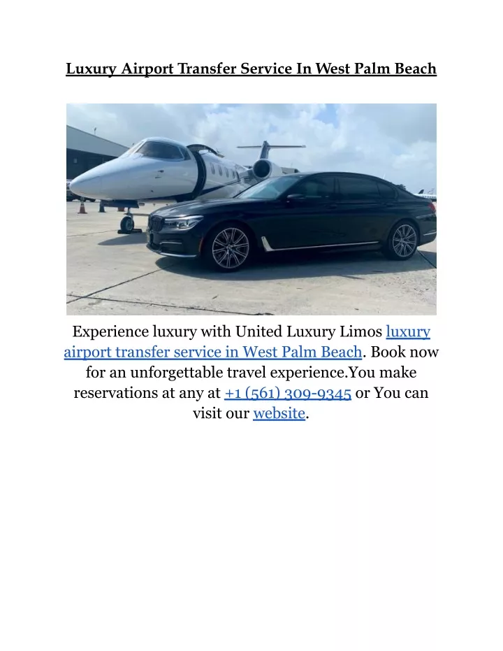 luxury airport transfer service in west palm beach