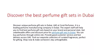 Discover the best perfume gift sets in Dubai | Coral Perfumes