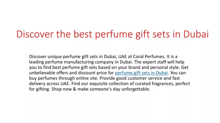 discover the best perfume gift sets in dubai