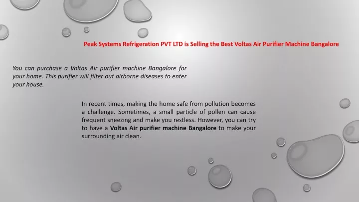 peak systems refrigeration pvt ltd is selling