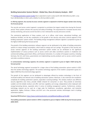 building automation system market global size
