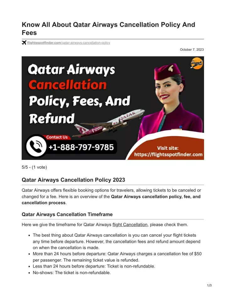 know all about qatar airways cancellation policy