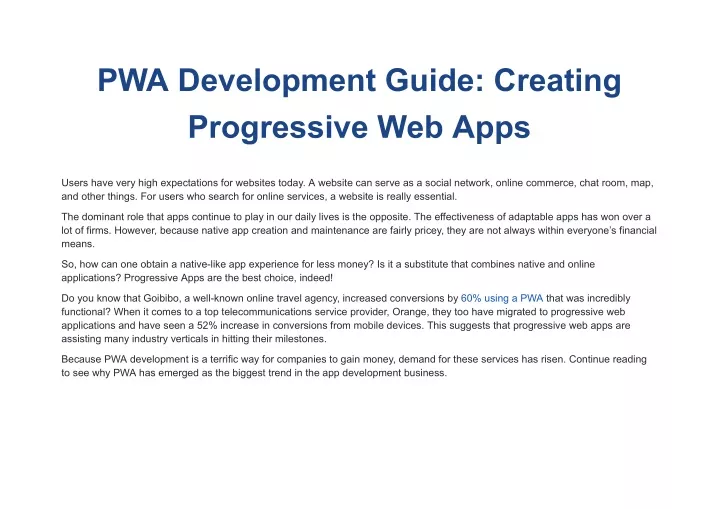 pwa development guide creating progressive