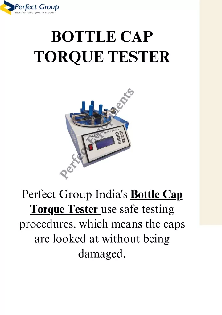 bottle cap torque tester