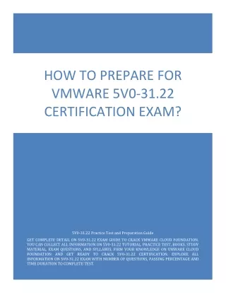 how to prepare for vmware 5v0 31 22 certification