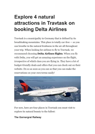 Explore 4 natural attractions in Travtask on booking Delta Flight Tickets