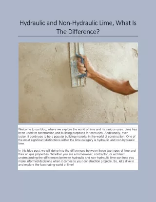 Hydraulic and Non Hydraulic Lime What Is The Difference.docx