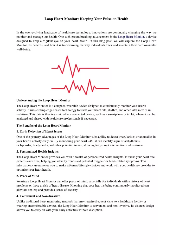 loop heart monitor keeping your pulse on health