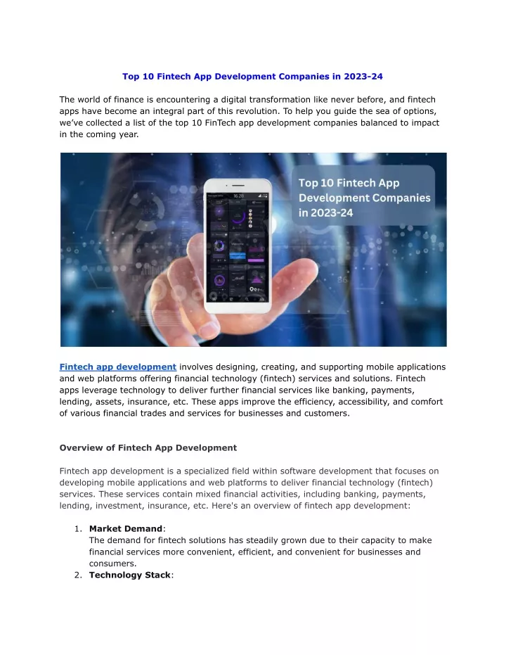 top 10 fintech app development companies in 2023