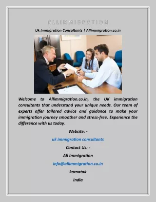 Uk Immigration Consultants  Allimmigration.co.in