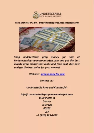 Prop Money For Sale   Undetectablepropandcounterfeit com