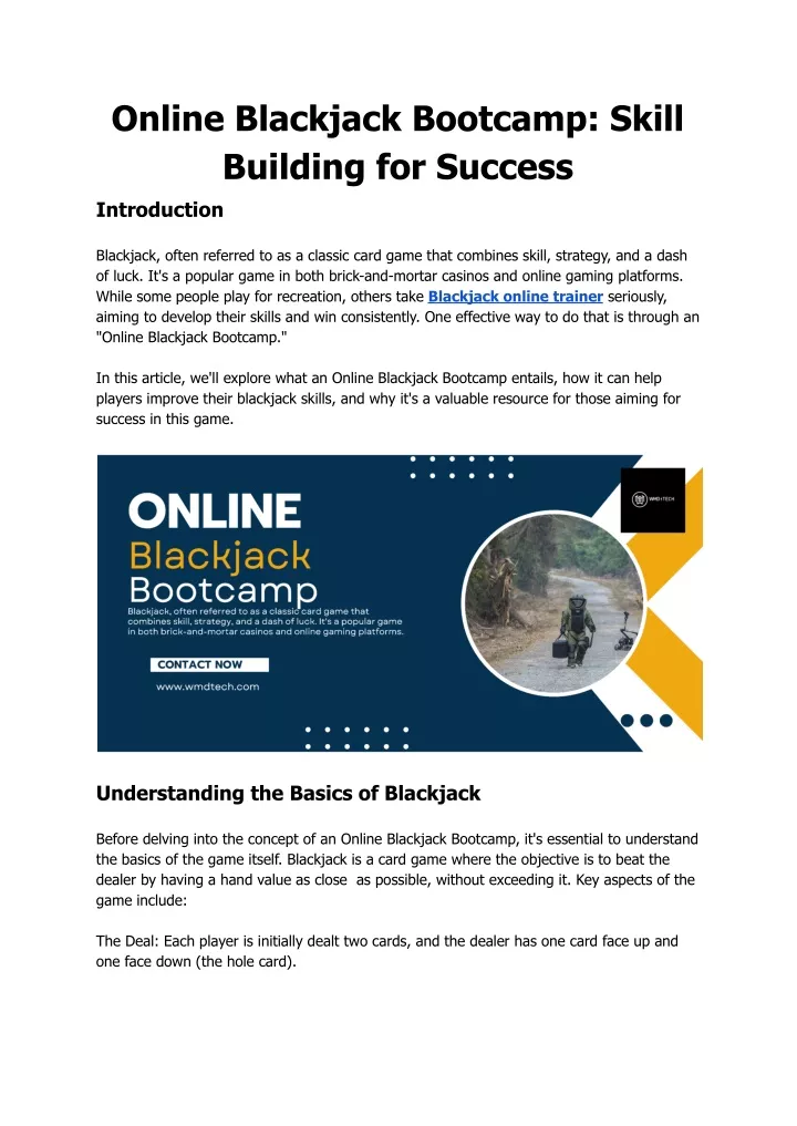 online blackjack bootcamp skill building