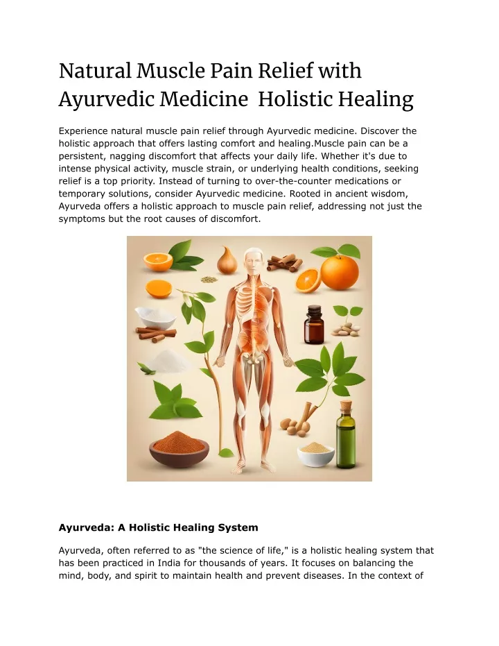 natural muscle pain relief with ayurvedic