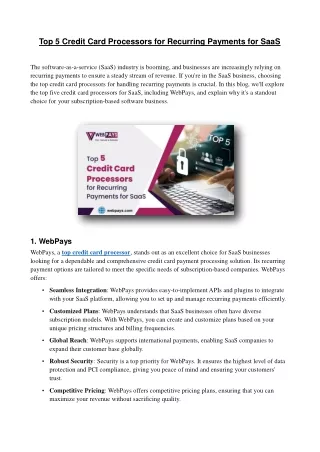 top 5 credit card processors for recurring
