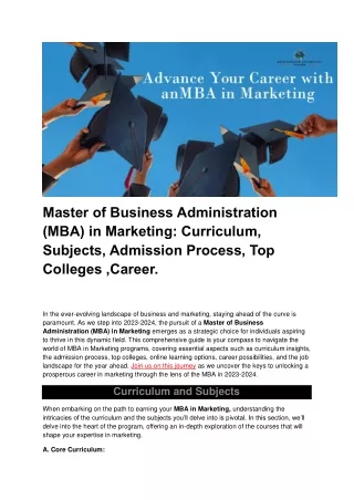 MBA in marketing