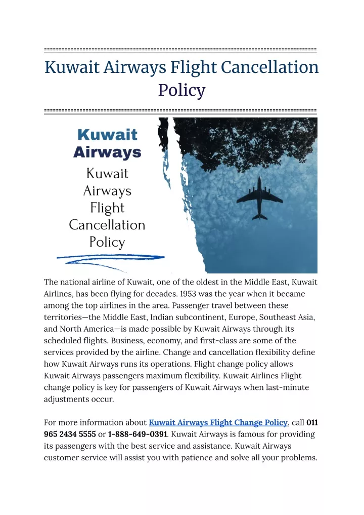 kuwait airways flight cancellation policy