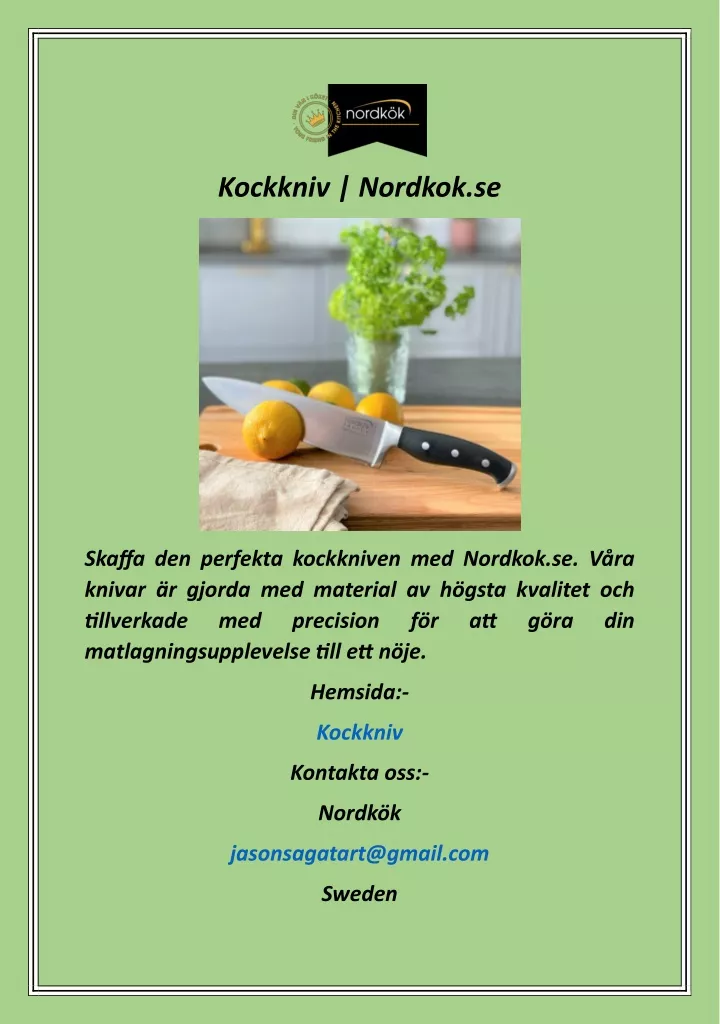 kockkniv nordkok se