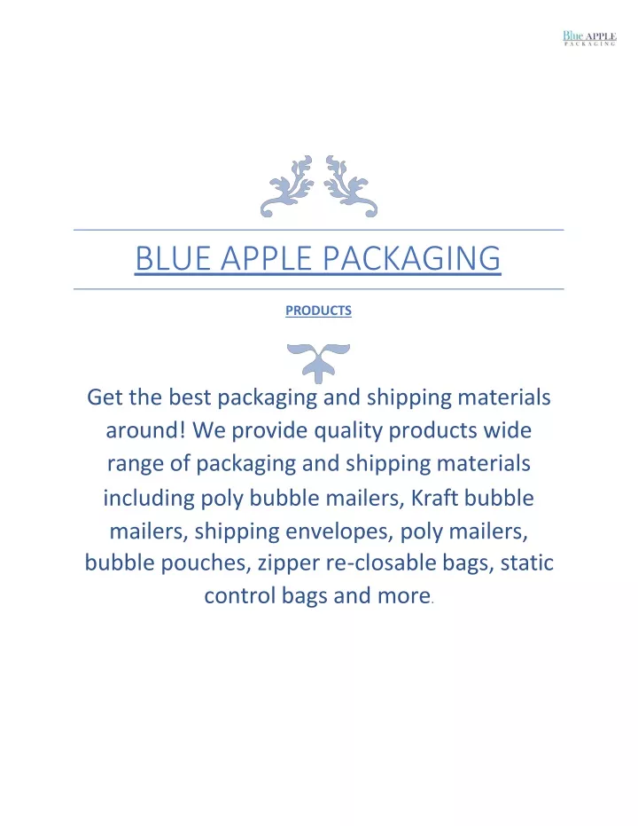 blue apple packaging