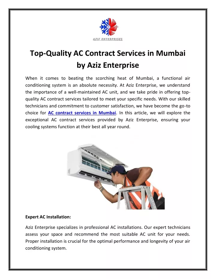 top quality ac contract services in mumbai