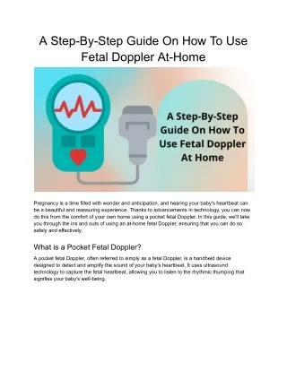 A Step By Step Guide On How To Use At-home Fetal Doppler