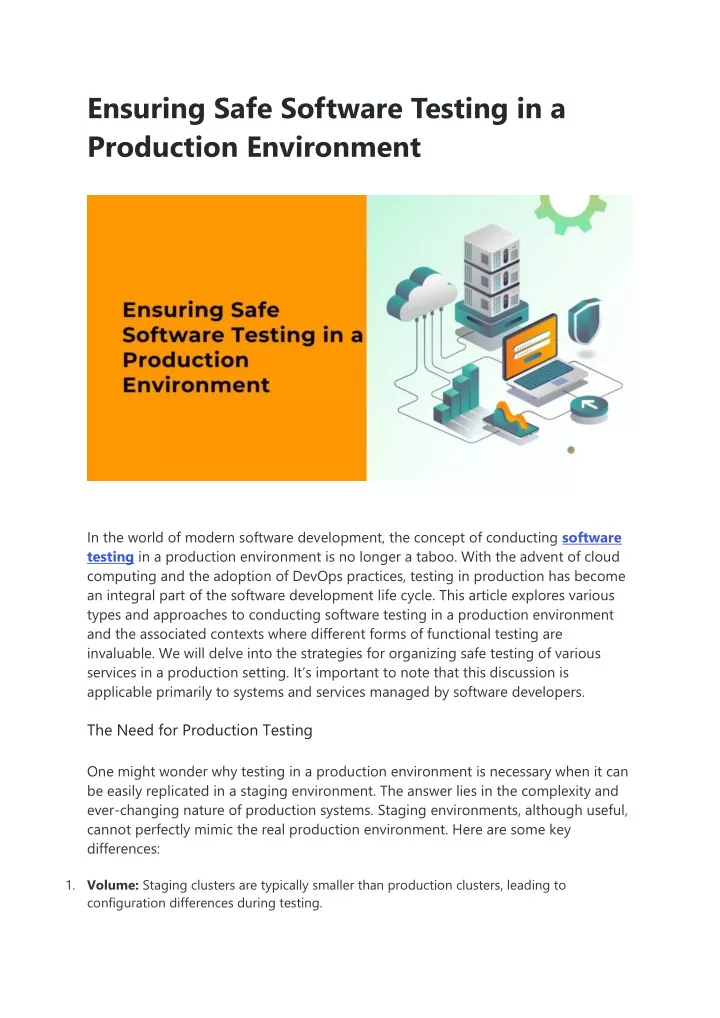 ensuring safe software testing in a production