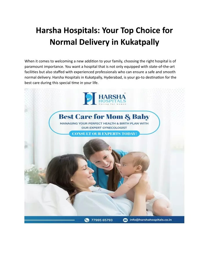 harsha hospitals your top choice for normal