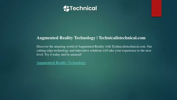 augmented reality technology technicalistechnical